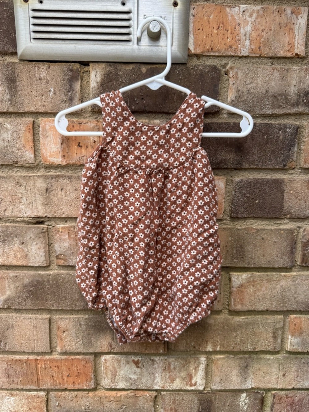 Rylee + Cru Brown Floral Dress with Cream Daisies